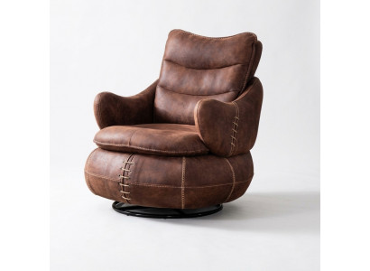 Fauteuil Zitklassiek design Woonkamer gestoffeerde éénzitter Lederen stijl Meubels Luxe