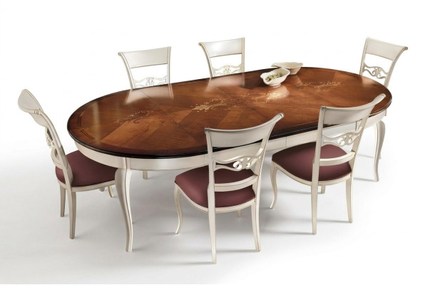 Volledige set eettafel 6x stoelen eetkamerset eetgroep houten tafel tafels 7-delig