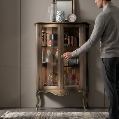 Glazen kast Woonkamer Vitrine Dressoir Vitrines Eetkamer Dressoir Meubels Nieuw.