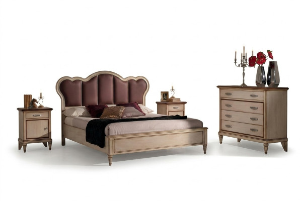 Bed nachtkastje ladekast slaapkamer set ontwerp klassiek luxe bedden nieuw