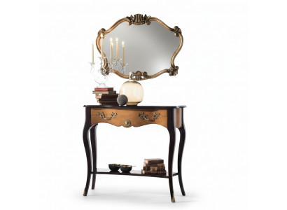 Console-tafel meubels in barokstijl met spiegel van hout Italiaanse tafelset 2-delig.