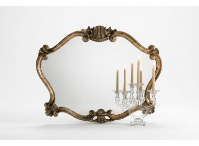 Italiaanse klassieke designer spiegel wandspiegel met bronzen bladeren barok