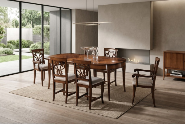 Meubel Inrichtingsgroep Tafel + 4 Stoel Set 5-delig Eettafel Set Eetkamer