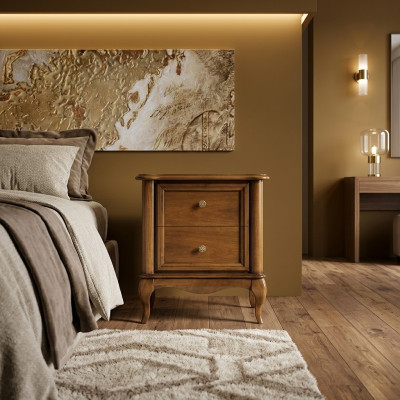 Nachtkastje consoles slaapkamer bijzettafel modern design meubels hout bruin