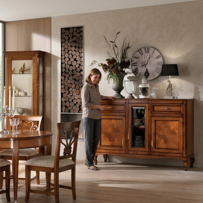 Kommode Sideboard Regal Kast Planken Massief Hout Meubels uit Italië Kasten