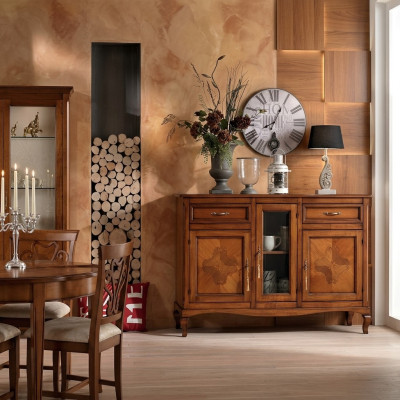 Kommode Sideboard Regal Kast Planken Massief Hout Meubels uit Italië Kasten