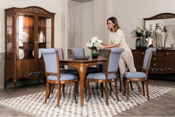 Meubelgroep Tafel + 6 Stoel set 7-delig. Eettafelset Eetkamer