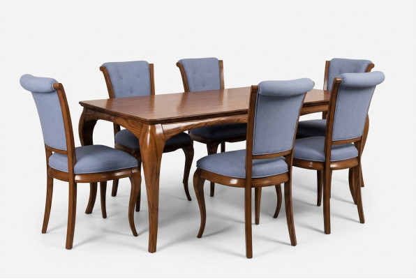 Meubelgroep Tafel + 6 Stoel set 7-delig. Eettafelset Eetkamer