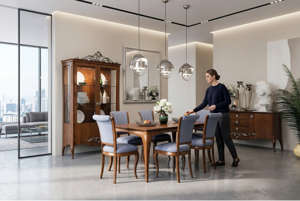 Eetkamerset Eethoek Tafel Tafels 9-delig Compleet set Eettafel 6 Stoelen Groep