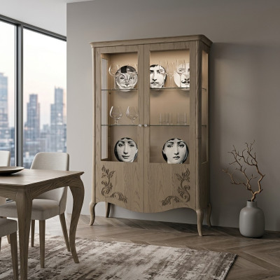 Woonkamer dressoir glazen kast vitrine eetkamer dressoir houten kasten meubels