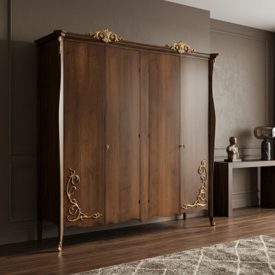 Kledingkast Kast Houten kast Slaapkamer Massieve meubels Italië Massief hout