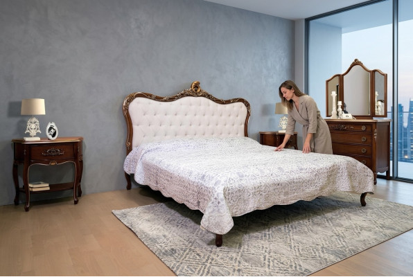 Bed 2x Bedside table 3 pcs. Bedroom set Design furniture Modern Luxury Beds New