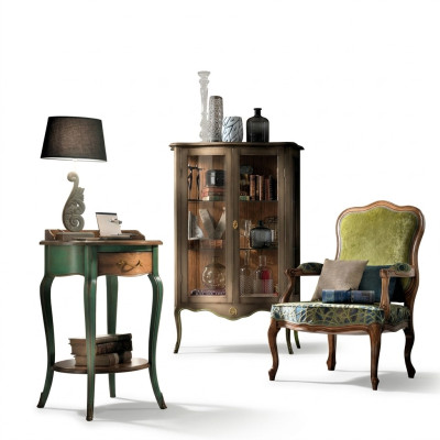 Barok meubel vitrine console set houten consolekast vitrine meubel set 3-delig nieuw