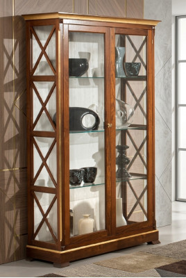 Massief houten vitrinekast glazen kast massief houten vitrine woonkamer meubels dressoir nieuw