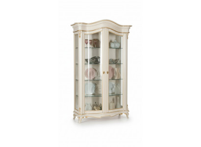 Vitrine Glas Kast Vitrine Woonkamer Hout Dressoir Italiaanse meubelen Plank