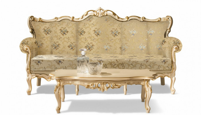 Bank 3-zits bank Houten meubels Driezits bank Bankstellen Italiaanse stijl 200cm