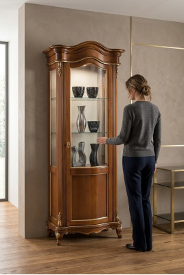 Woonkamer meubels Glazen kast Vitrine Houten vitrines Glazen kast Kasten Planken