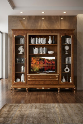 Tv-kastje wandmeubel woonkamer tv-kast massief hout Modern Echt hout Nieuw