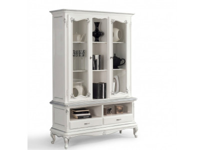 Woonkamer vitrinekast boekenplank dressoir klassieke meubels houten planken