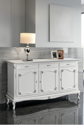 Laden Italiaanse meubels Massief Spiegel 2-delig dressoir Sideboard kast Hout