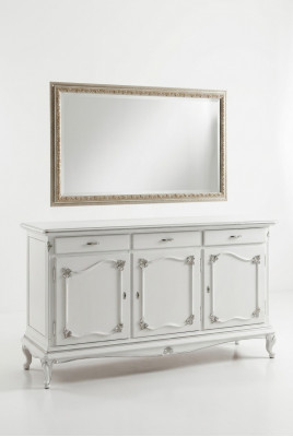 Laden Italiaanse meubels Massief Spiegel 2-delig dressoir Sideboard kast Hout
