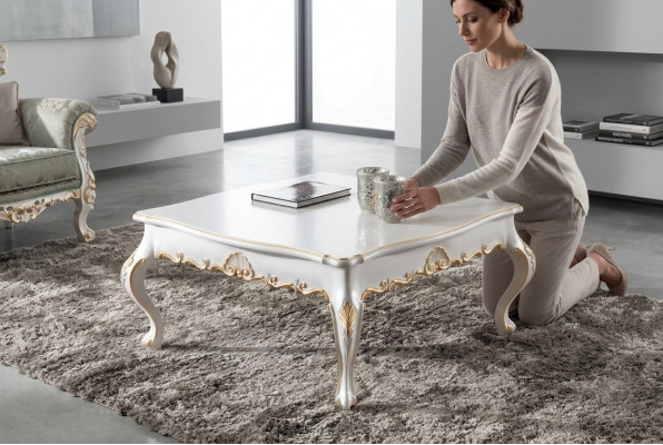 Salontafel Bijzettafel Woonkamer Houten Tafels Bijzettafel Italiaanse Stijl Tafel Wit