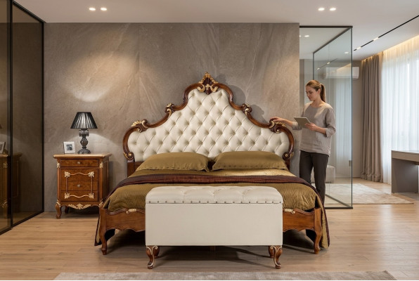 Bed Meubels Tweepersoonsbed Chesterfield Slaapkamer Meubels Bedden Meubels Italië Nieuw