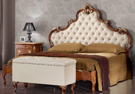 Slaapkamer Compleet set Bed 2x Nachtkastje Commode Spiegel Stoel 6-delig Italy
