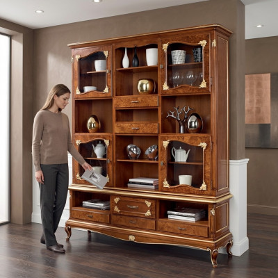 Boekenkast bruine vitrinekast boekenkast vitrine boekenkast planken nieuw