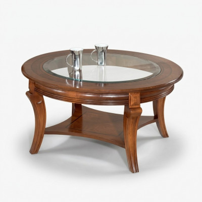 Salontafel Houten tafel Design tafels Italiaanse meubels Glazen tafel Ronde tafel Bruin