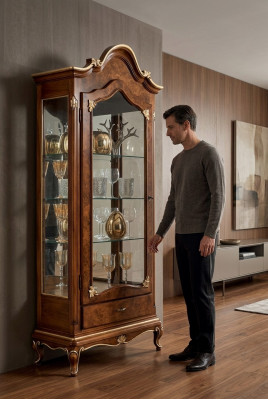 Kasten Houten Vitrines Glazen kast Massiefhouten vitrine Woonkamer Meubels Dressoir