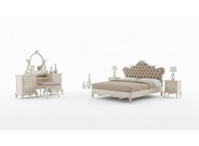 Luxe slaapkamer set Bed Nachtkastjes Kruk Kaptafel Spiegel Volledig nieuw