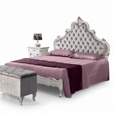 Chesterfield Bed Bekleding Ontwerp Luxe Tweepersoons Hotelbedden Italiaans Hout Nieuw