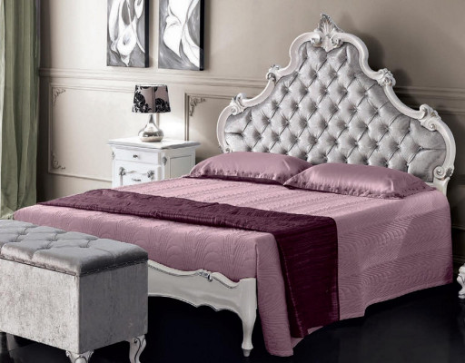Klassieke meubels 6-delig slaapkamer set Bed 2x Nachtkastjes Krukje Ladekast Spiegel