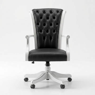 Kantoorstoel Hout Directiestoel Chesterfield-Italiaanse meubels Draaistoel Fauteuil Stoel