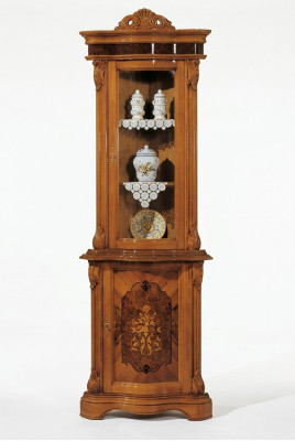 Vitrine glazen kast massief hout vitrine woonkamer dressoir Italiaanse meubels