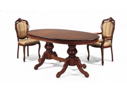 Eetkamer set Eettafel Klassieke echt houten set Stoelset 2x stoelen 3-dlg.