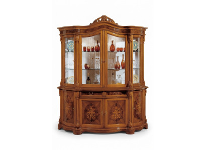 xxl Vitrine Glazen Kast Echt Hout Vitrine Dressoir Italiaanse Meubels Kasten  xxl Vitrine Glazen Kast Echt Hout Vitrine Dressoir Italiaanse Meubels Kasten