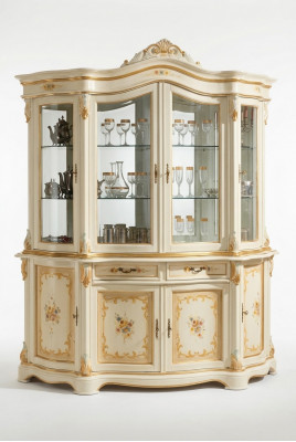 Vitrine glazen kast vitrine woonkamer hout dressoir Italiaanse meubels rek