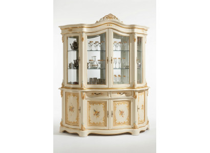 Vitrine glazen kast vitrine woonkamer hout dressoir Italiaanse meubels rek