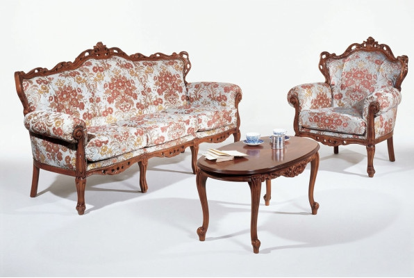 Italiaanse bankstel klassieke bankbank set salontafel 3-delige set.