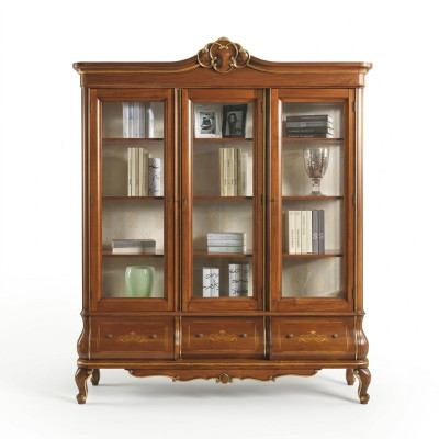 Vitrine kast Boekenplank Dressoir Klassieke Italiaanse meubels Planken Hout