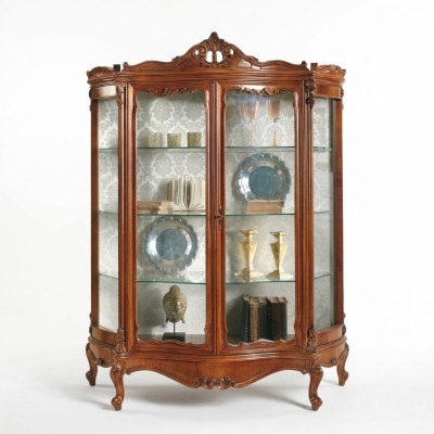 Glazen kast Vitrine Dressoir Meubels Houten kast xxl Vitrines Luxe kast Hout