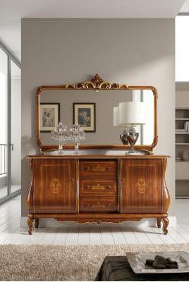 Sideboard met spiegel dressoir Sideboards houten kast meubels ladenkast bruin nieuw