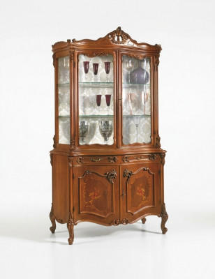 Vitrine Eetkamer Dressoir Massief Houten Kasten Italiaanse Meubels Glazen Kast Nieuw.