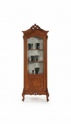 Houten vitrinekast glazen kast massief houten vitrine woonkamer meubilair dressoir
