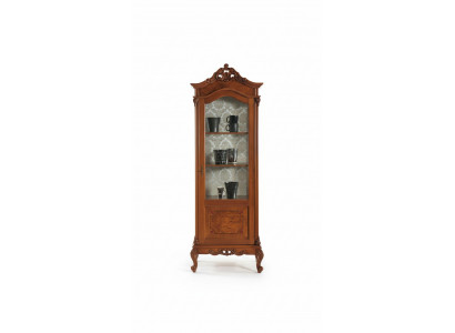 Houten vitrinekast glazen kast massief houten vitrine woonkamer meubilair dressoir