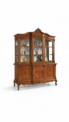 Vitrine glazen kast vitrine woonkamer hout dressoir Italiaanse meubels plank