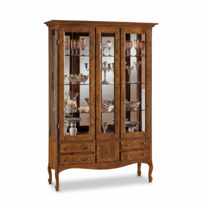 Kasten Vitrines Vitrine kast Houten vitrinekast Meubels Italiaans dressoir