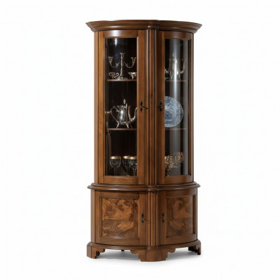 Meubel Glazen kast Vitrine Hout Vitrines Glas Kast Kasten Planken Italië